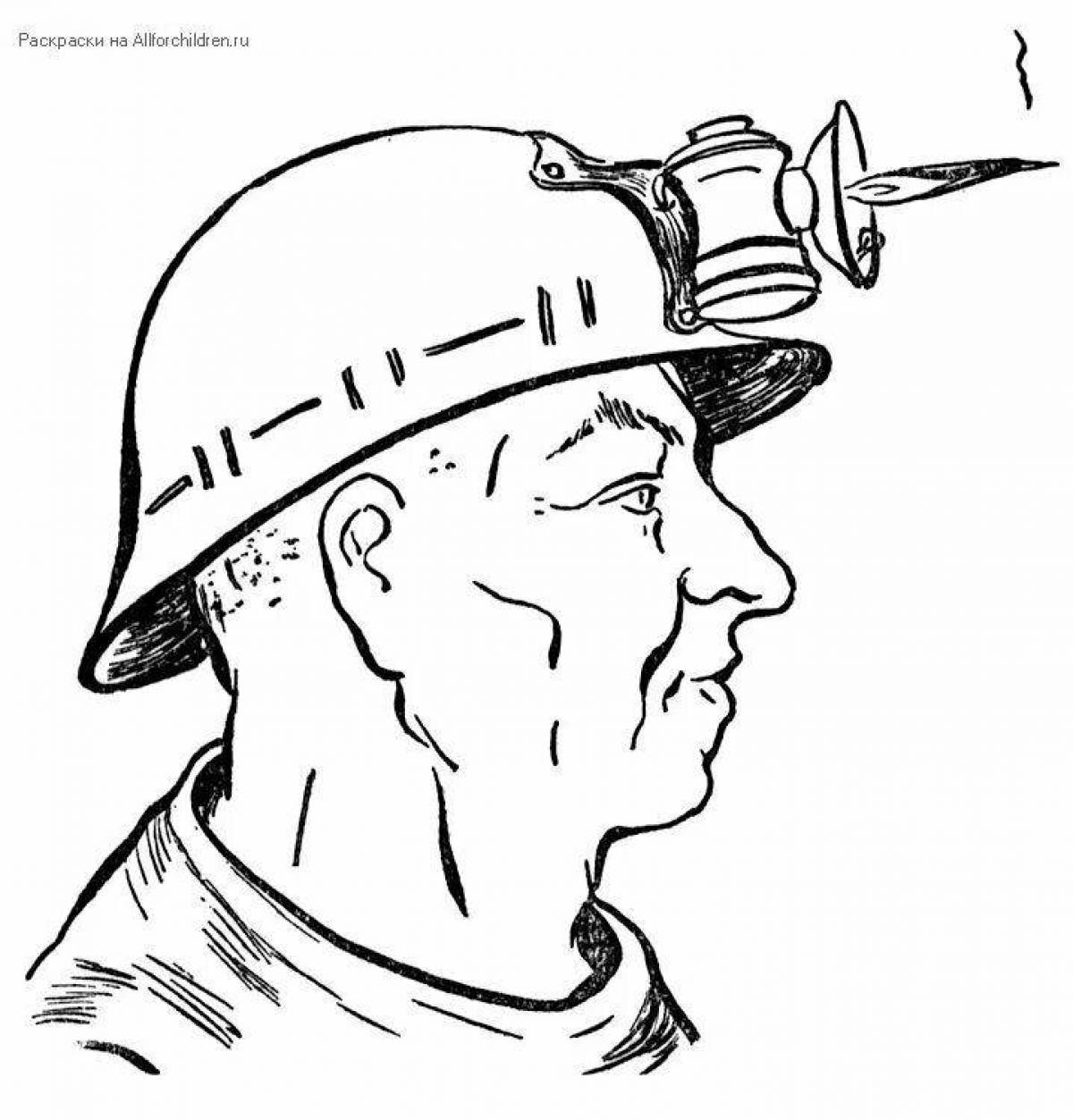 Funny miner coloring book