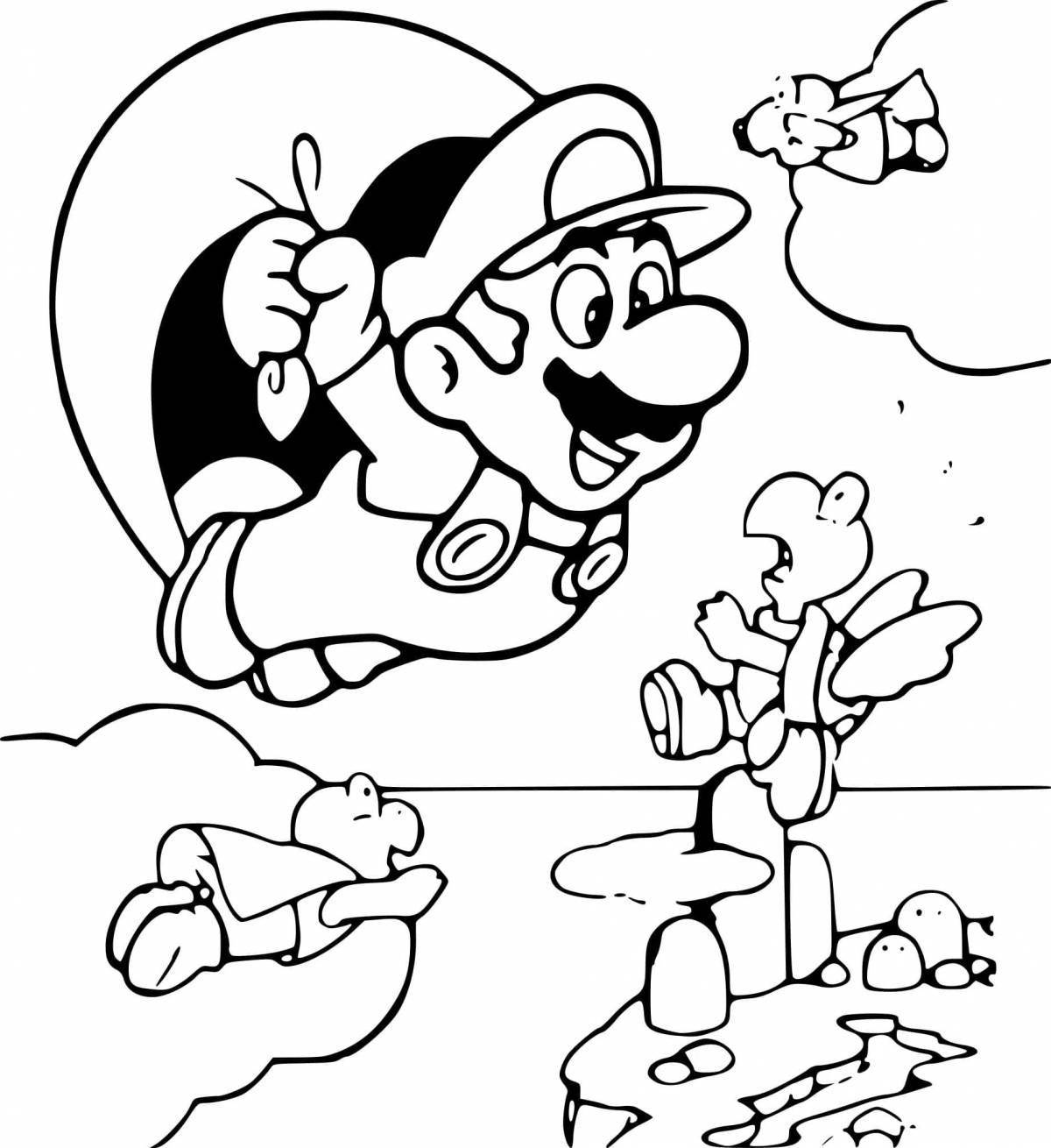 Luigi's holiday coloring page