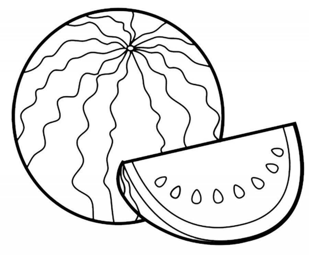 Sweet watermelon coloring page