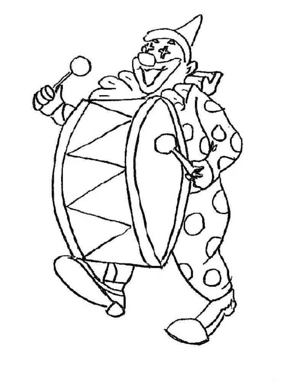 Animated jester coloring page
