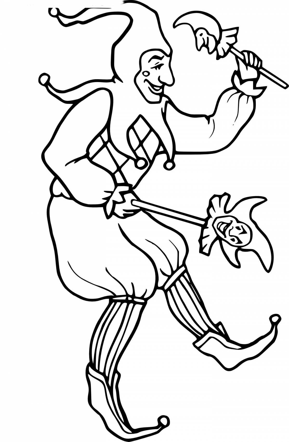 Jester's humorous coloring book