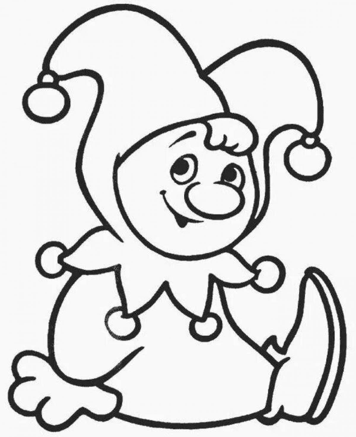 Outlandish jester coloring page