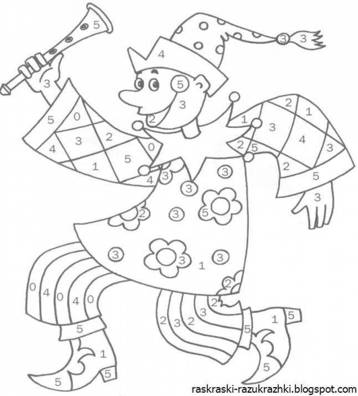 Sweet jester coloring page