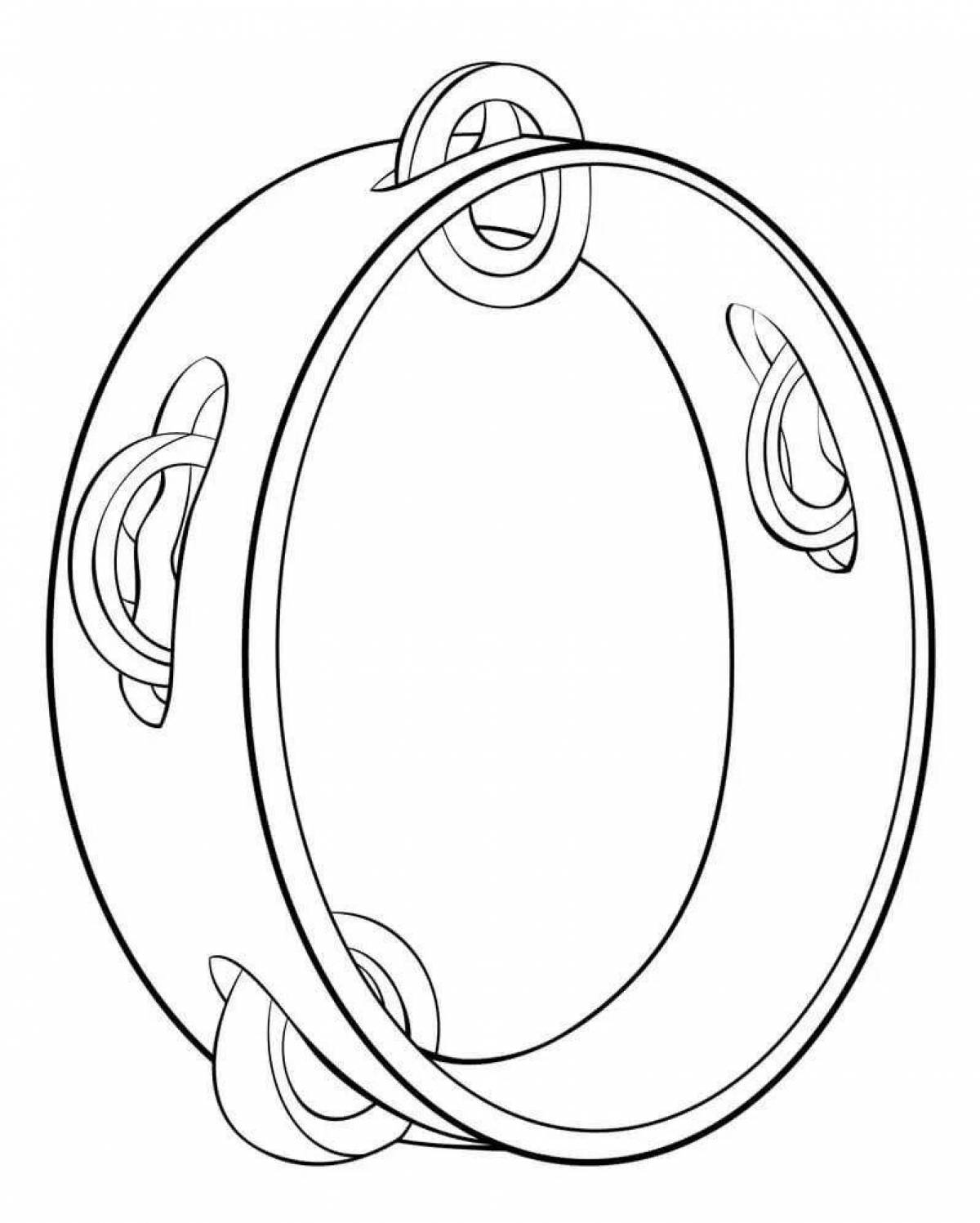 Festive tambourine coloring page