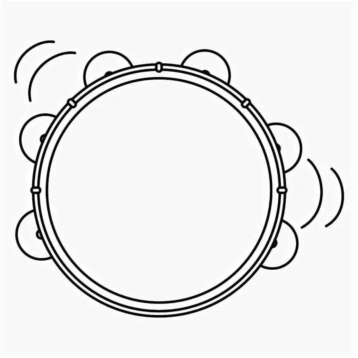 Sparkling tambourine coloring page