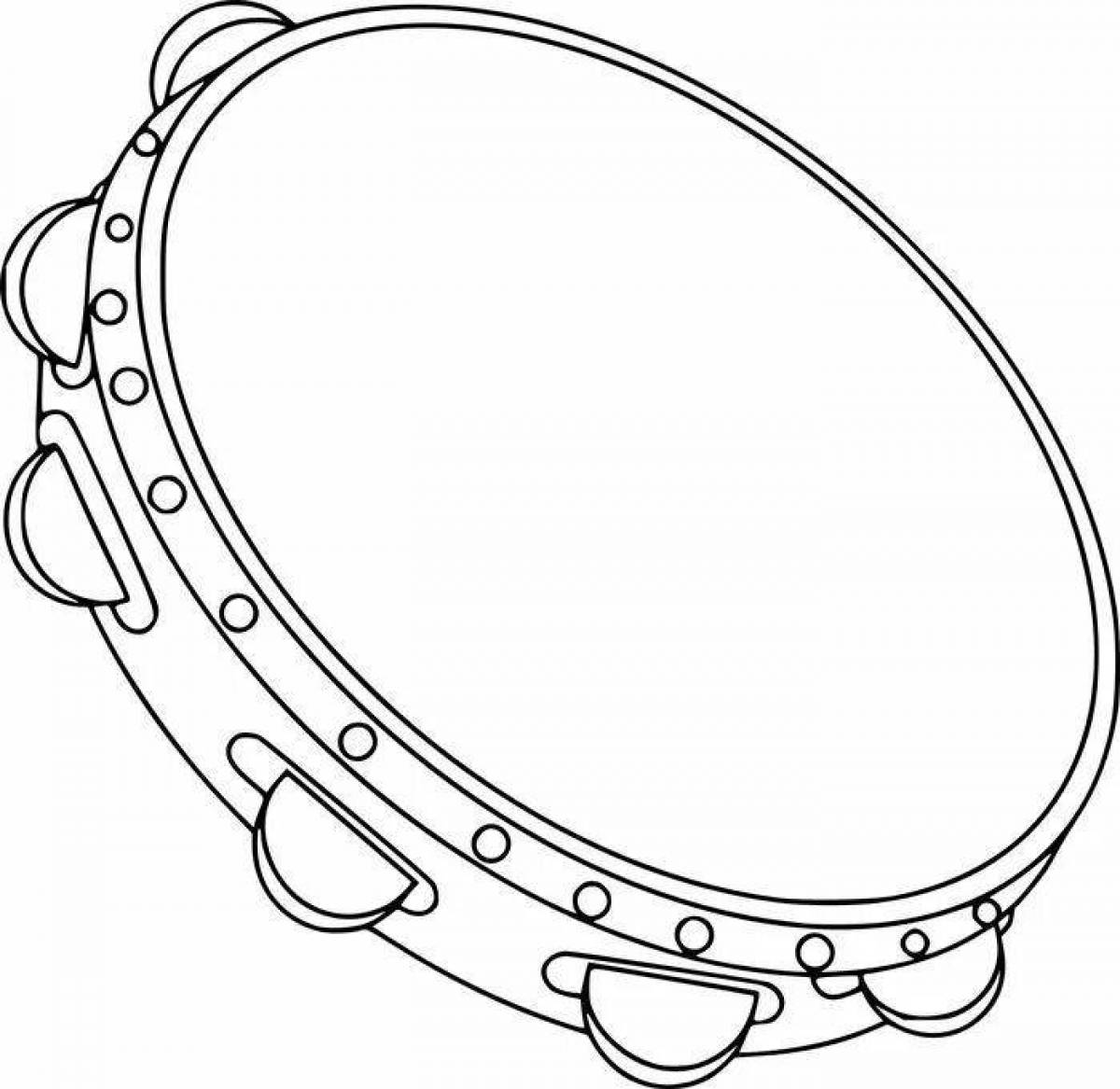 Animated tambourine coloring page