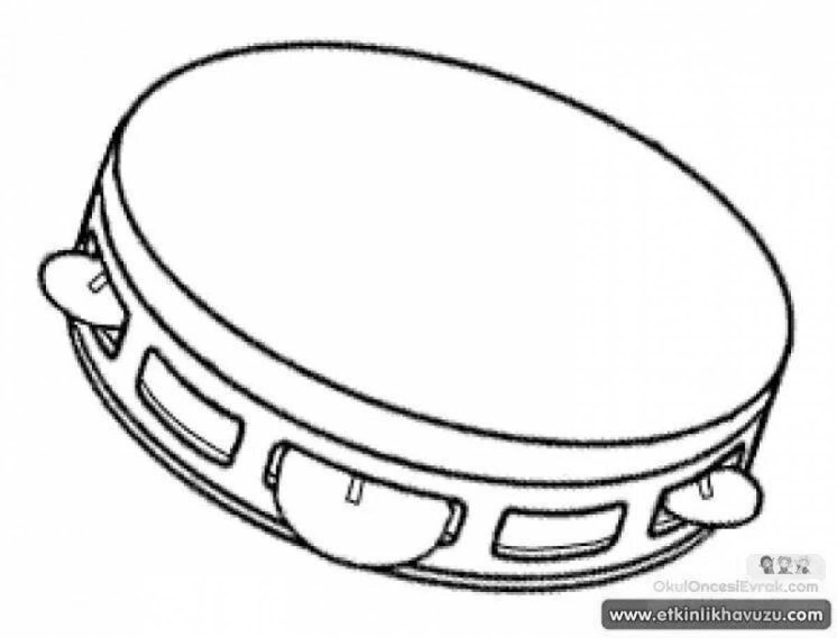 Glowing tambourine coloring page