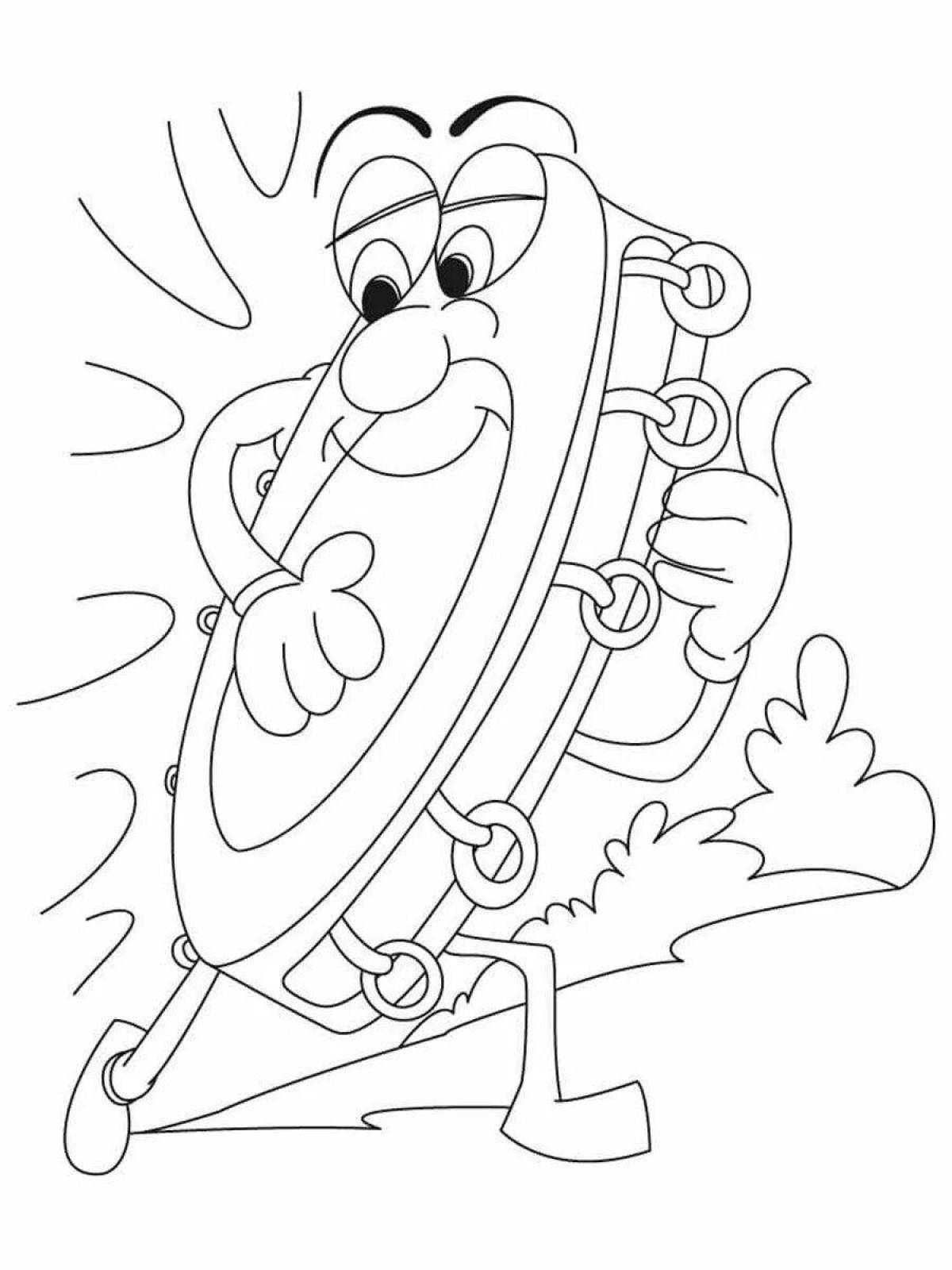 Glorious tambourine coloring page