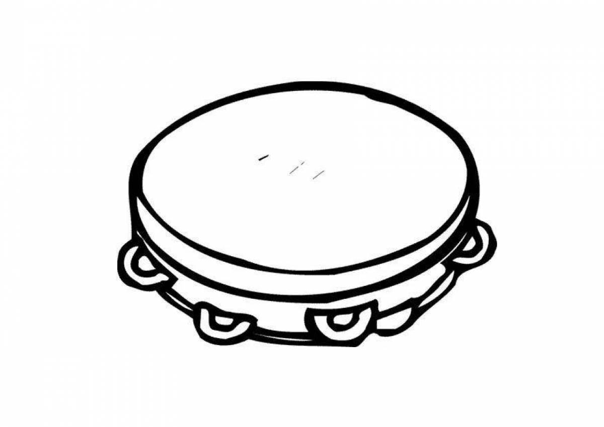 Gorgeous tambourine coloring page