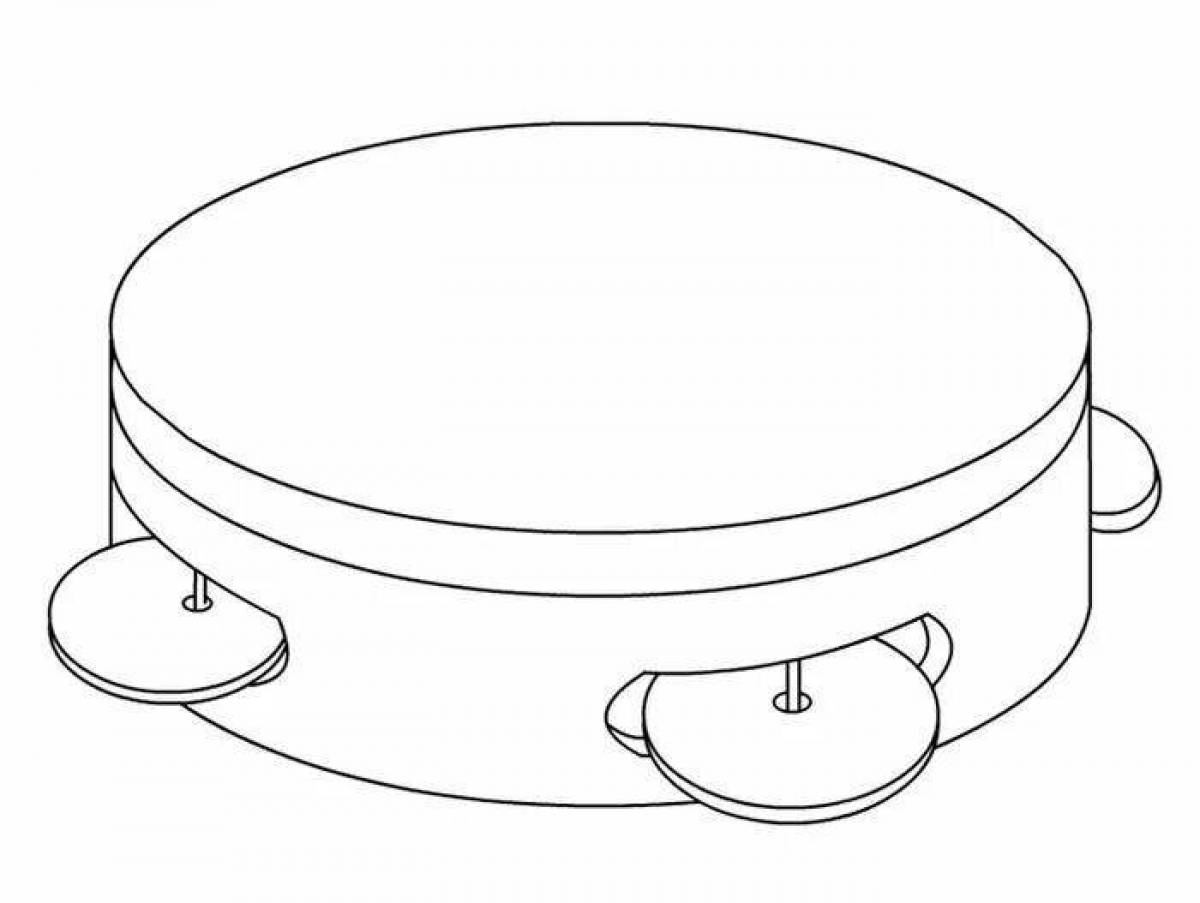 Exquisite tambourine coloring page