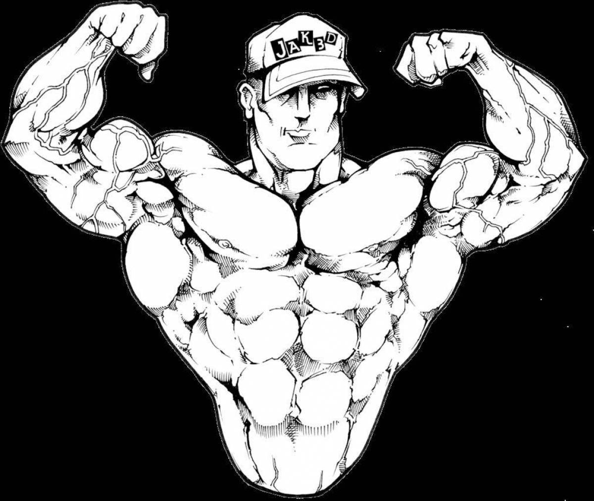 Animated jock coloring page