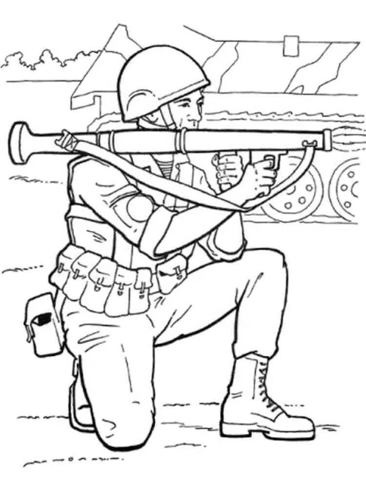 Glorious military coloring page