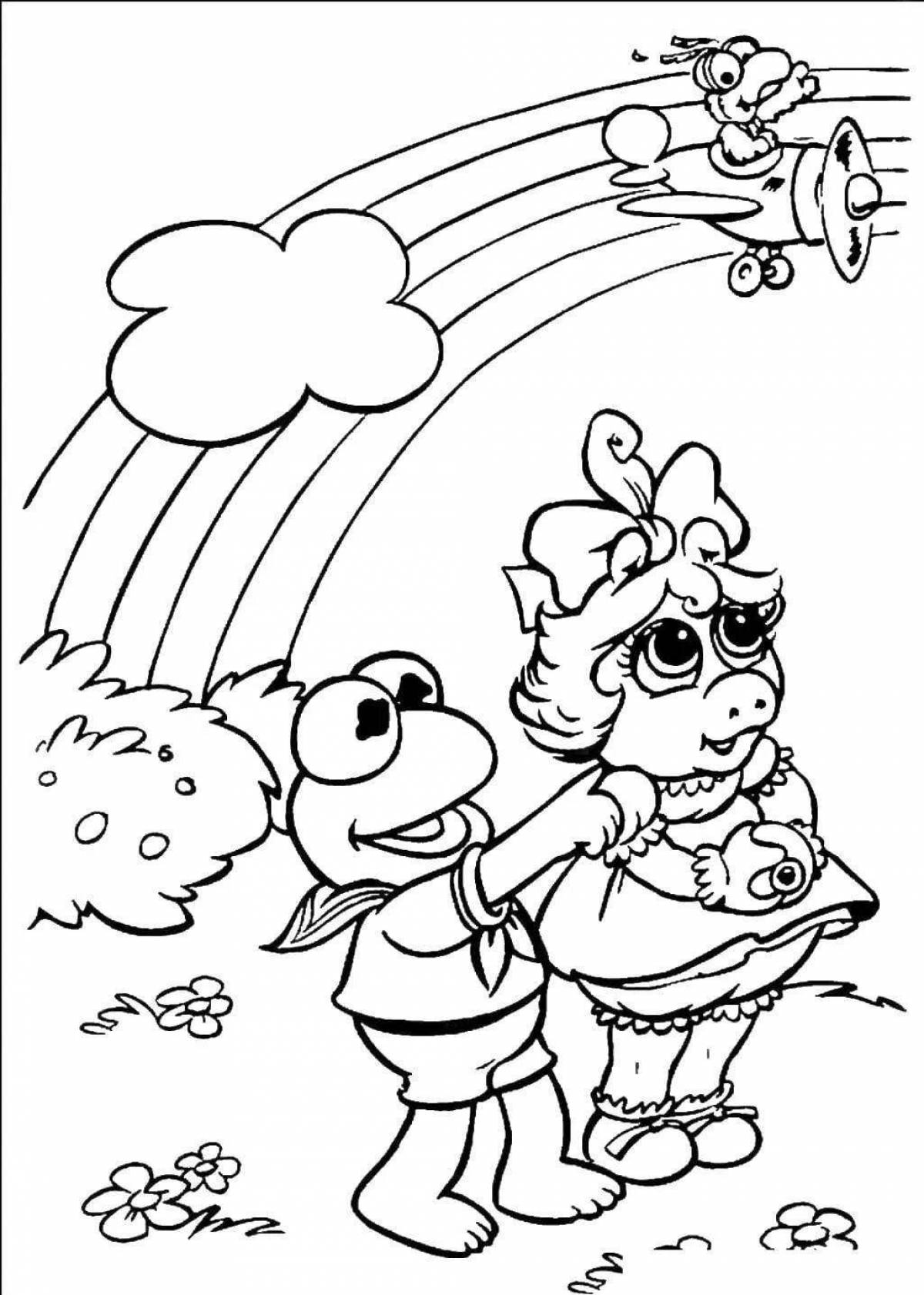 Color-fever rainbow friends coloring page