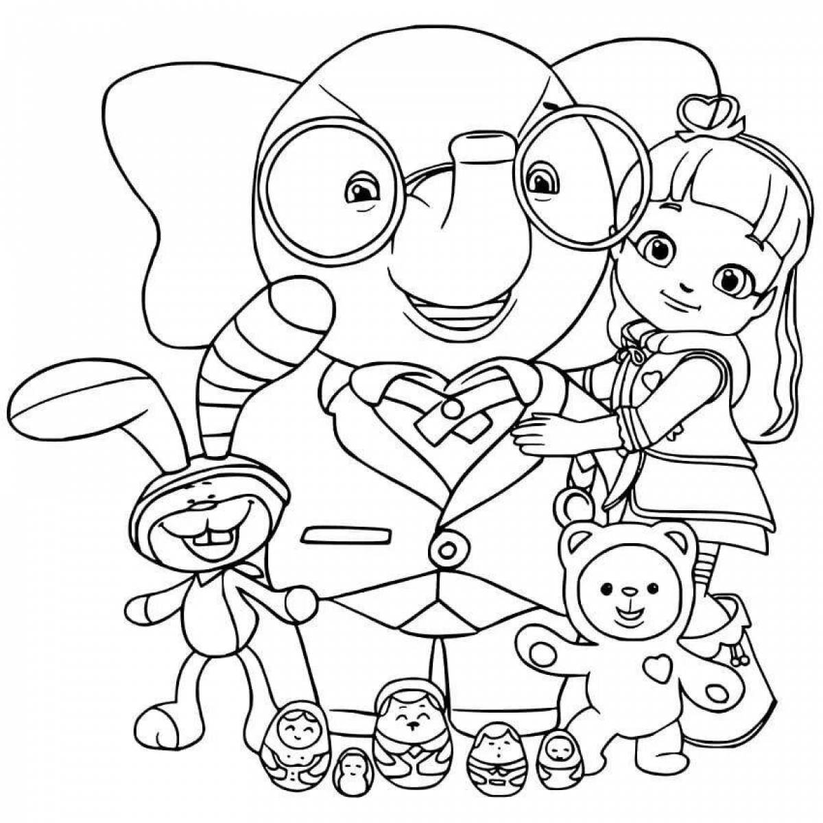 Color-delight rainbow friends coloring page