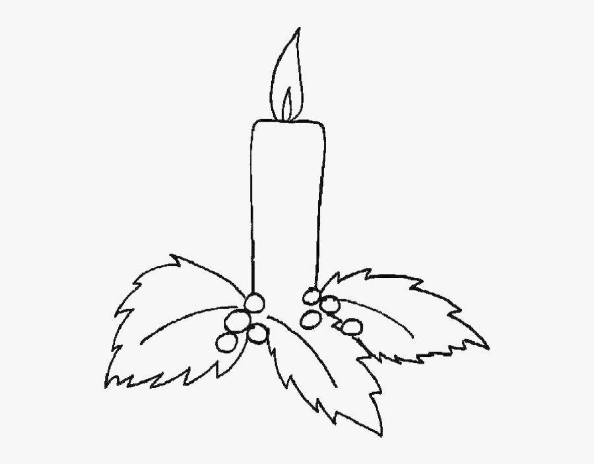 Playful christmas candle coloring page