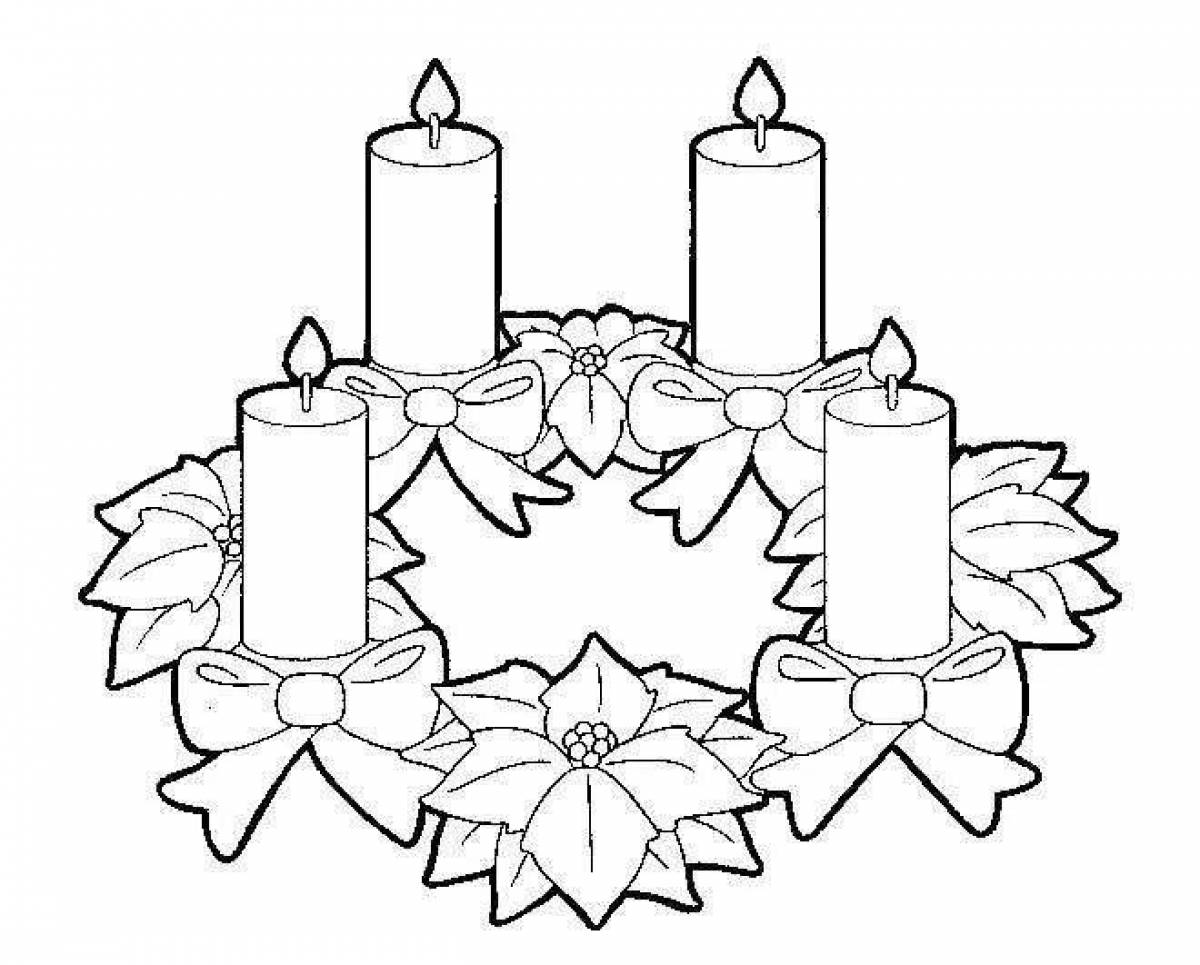 Coloring page dazzling christmas candle