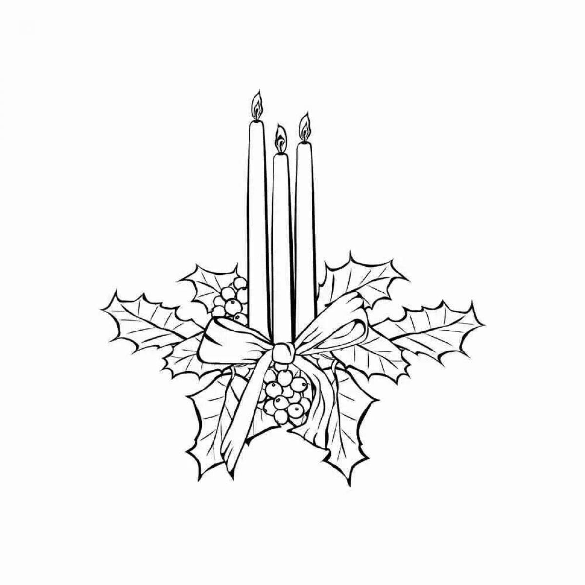 Luxury christmas candle coloring page