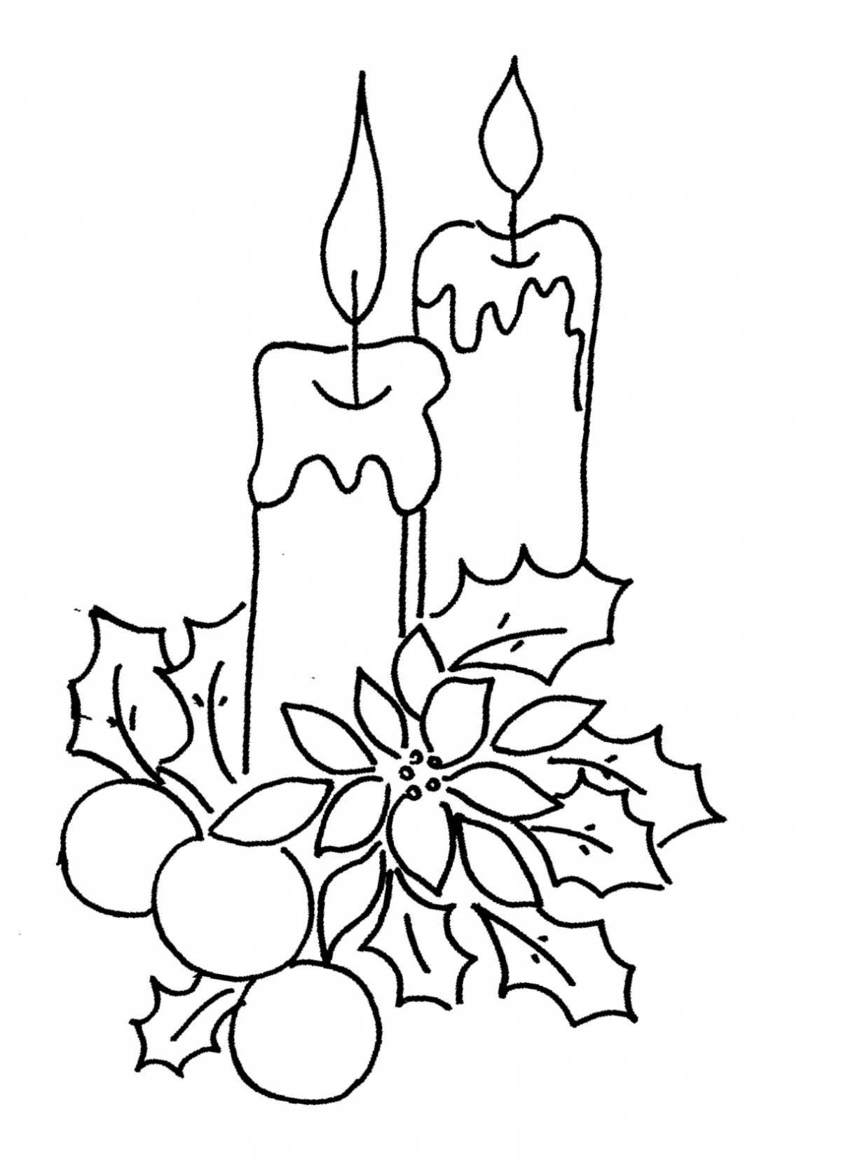 Great Christmas candle coloring page
