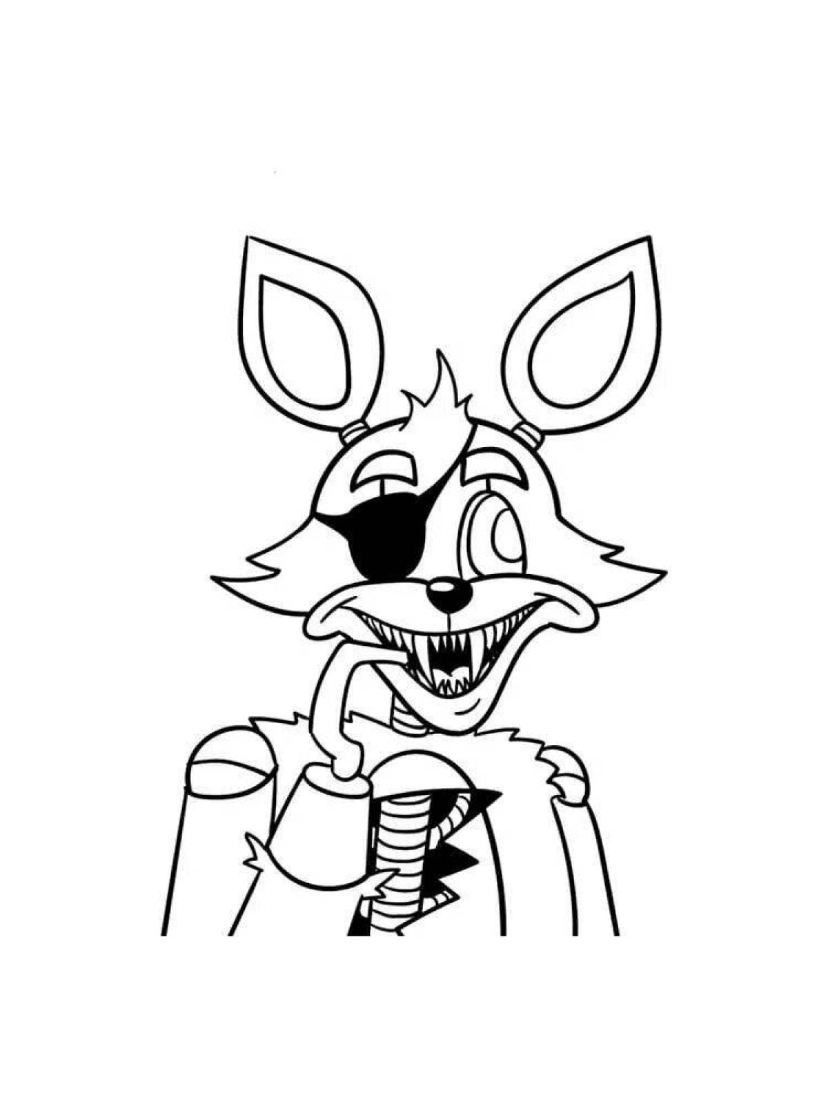 Foxy boo playful coloring page