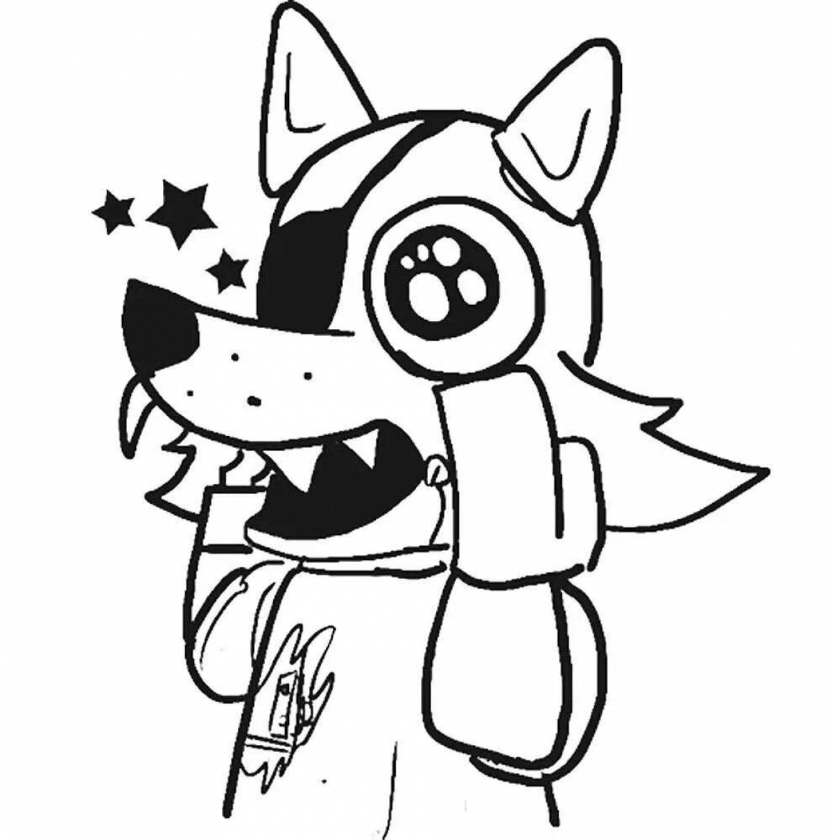Cute foxy boo coloring page
