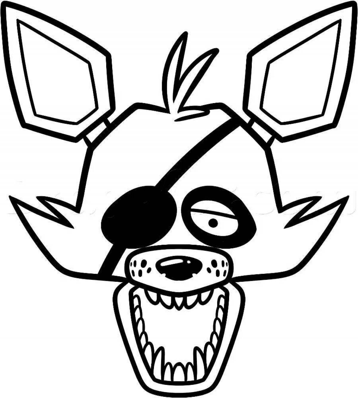 Glowing foxy boo coloring page