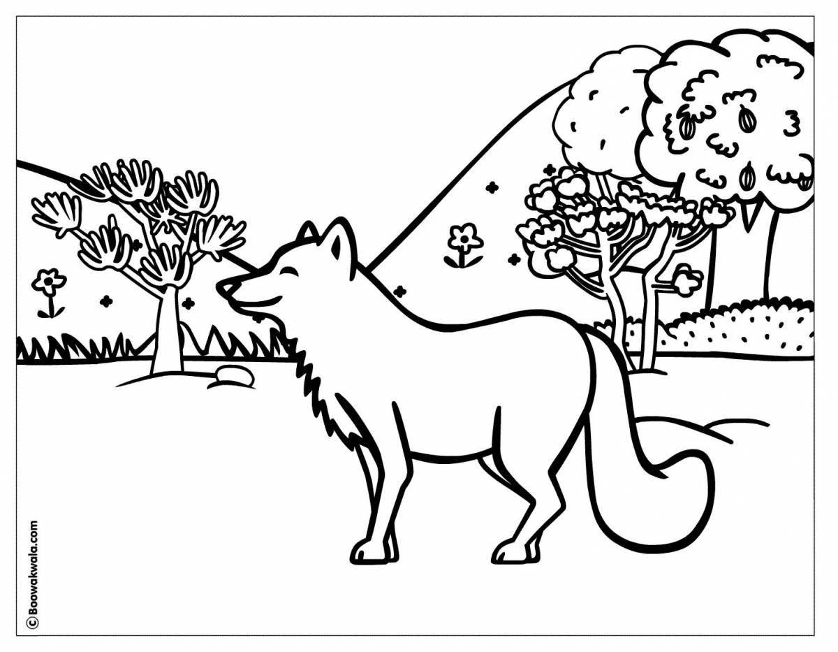 Magic forest animals coloring page