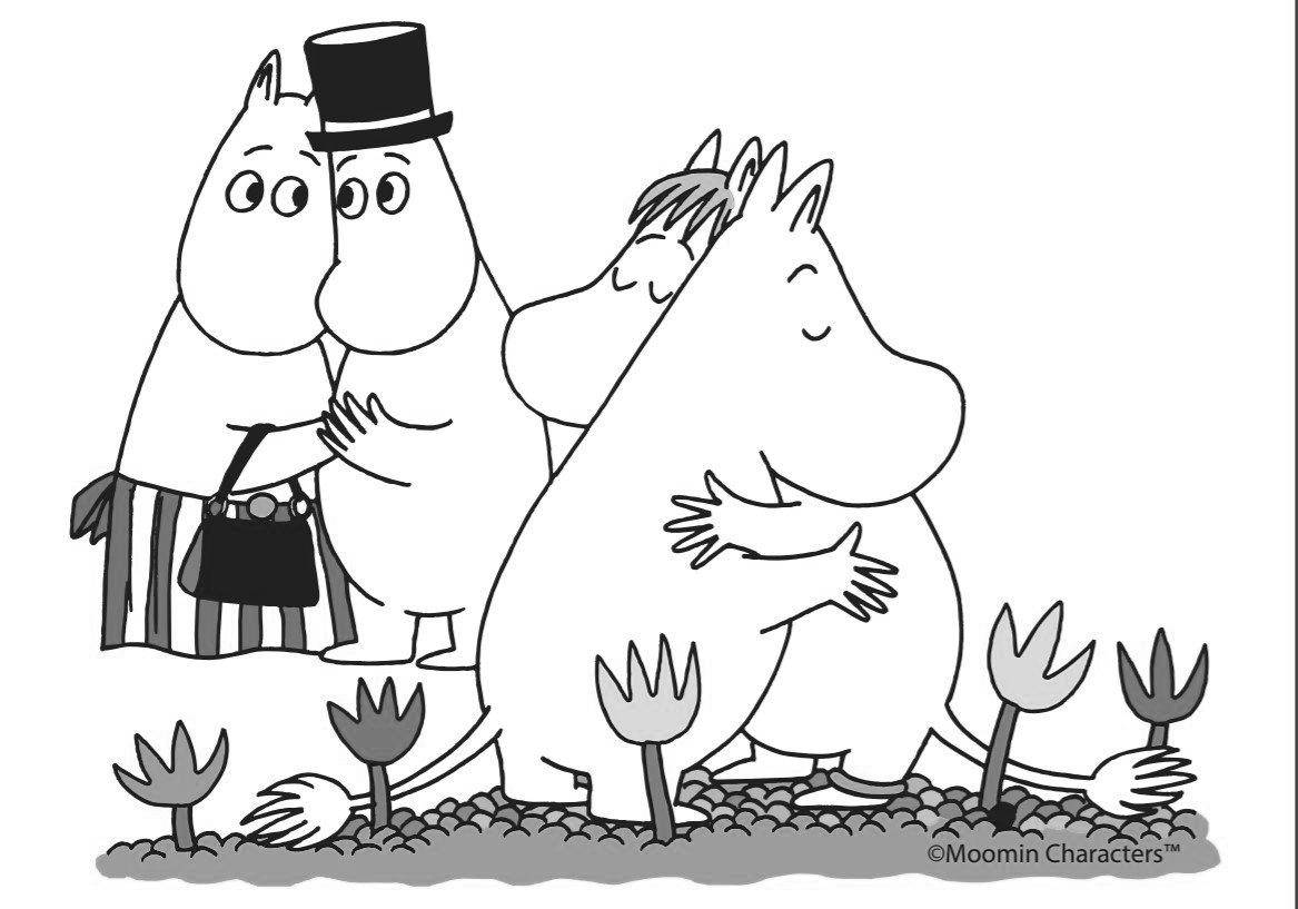 Happy Moomin coloring page