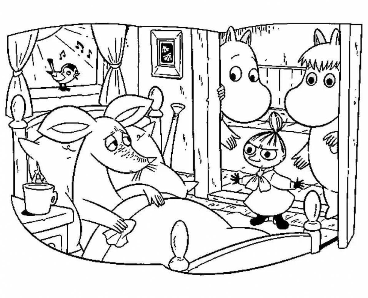 Fancy Moomins coloring page