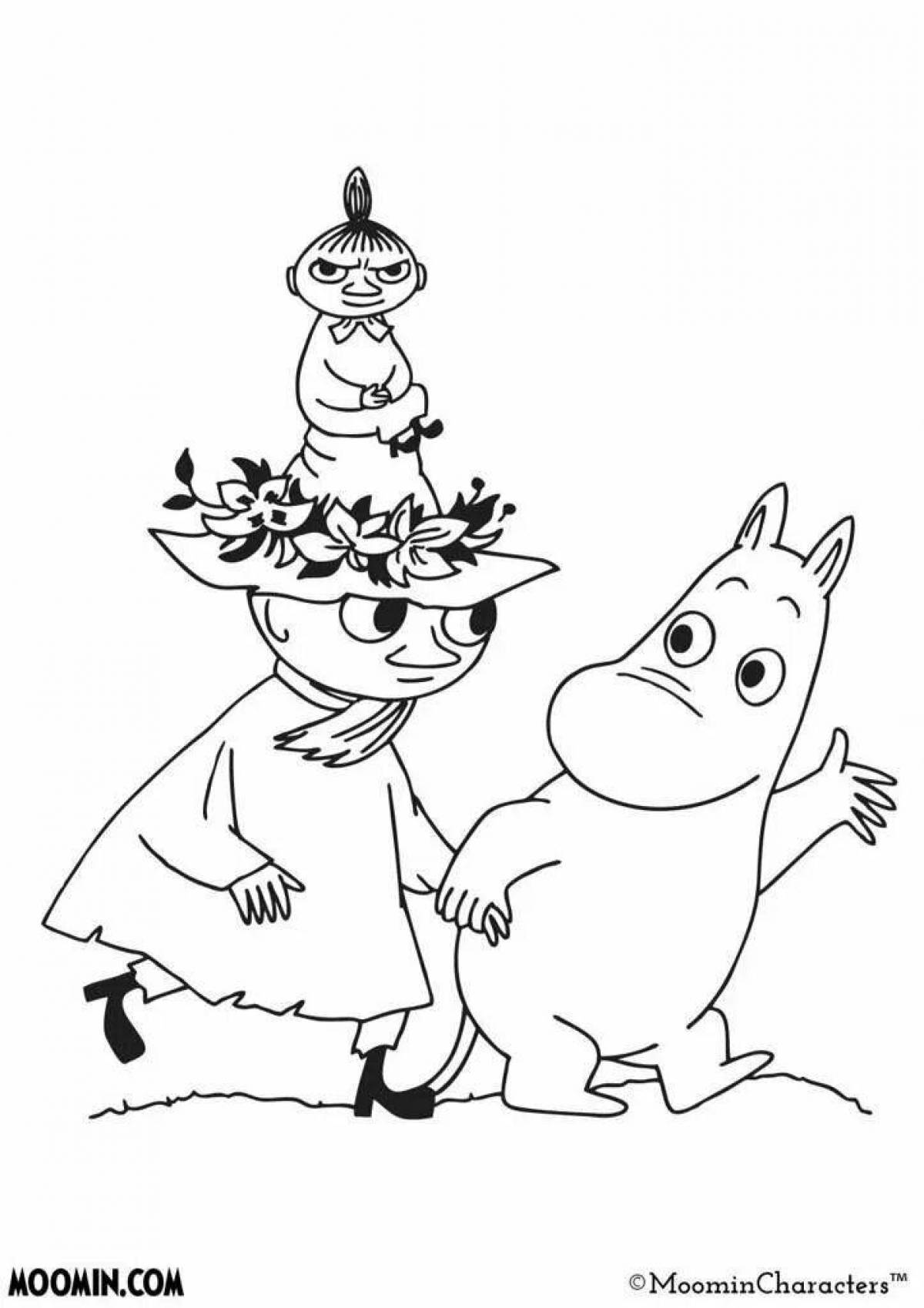 Coloring book humorous Moomin trolls