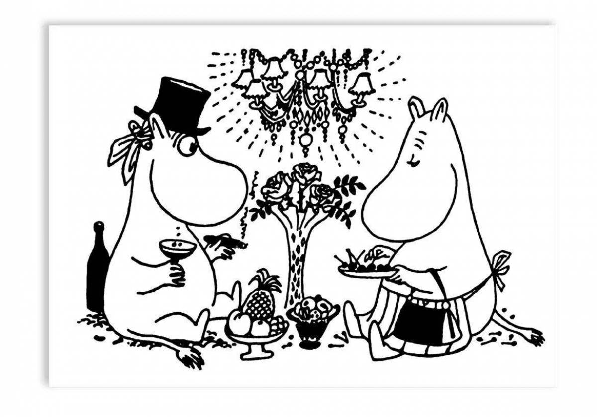 Holiday Moomin coloring page