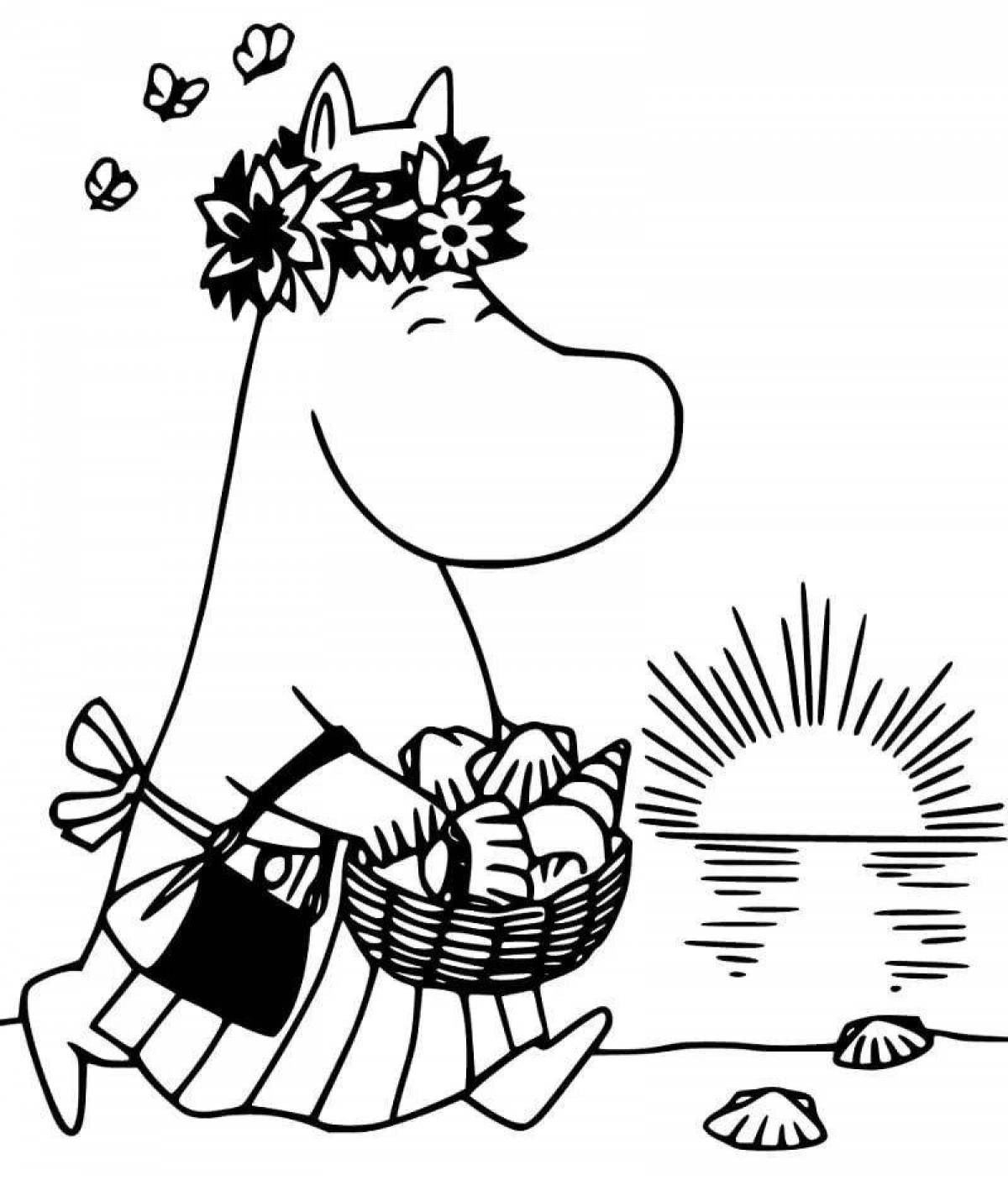 Crazy colors Moomin coloring page