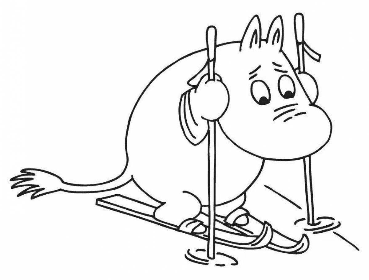 Crazy Moomin coloring page
