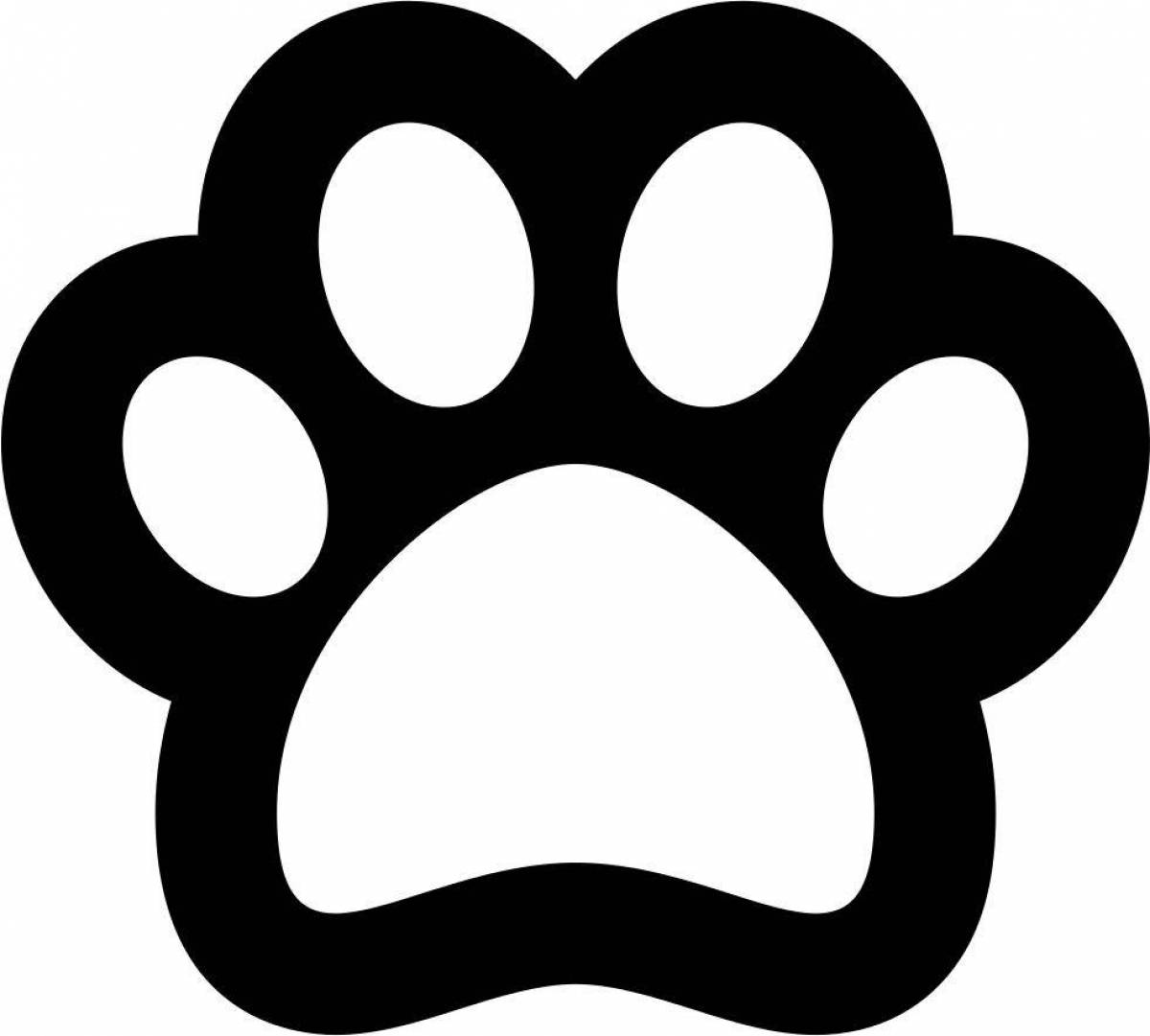 Colorful cat paw coloring page