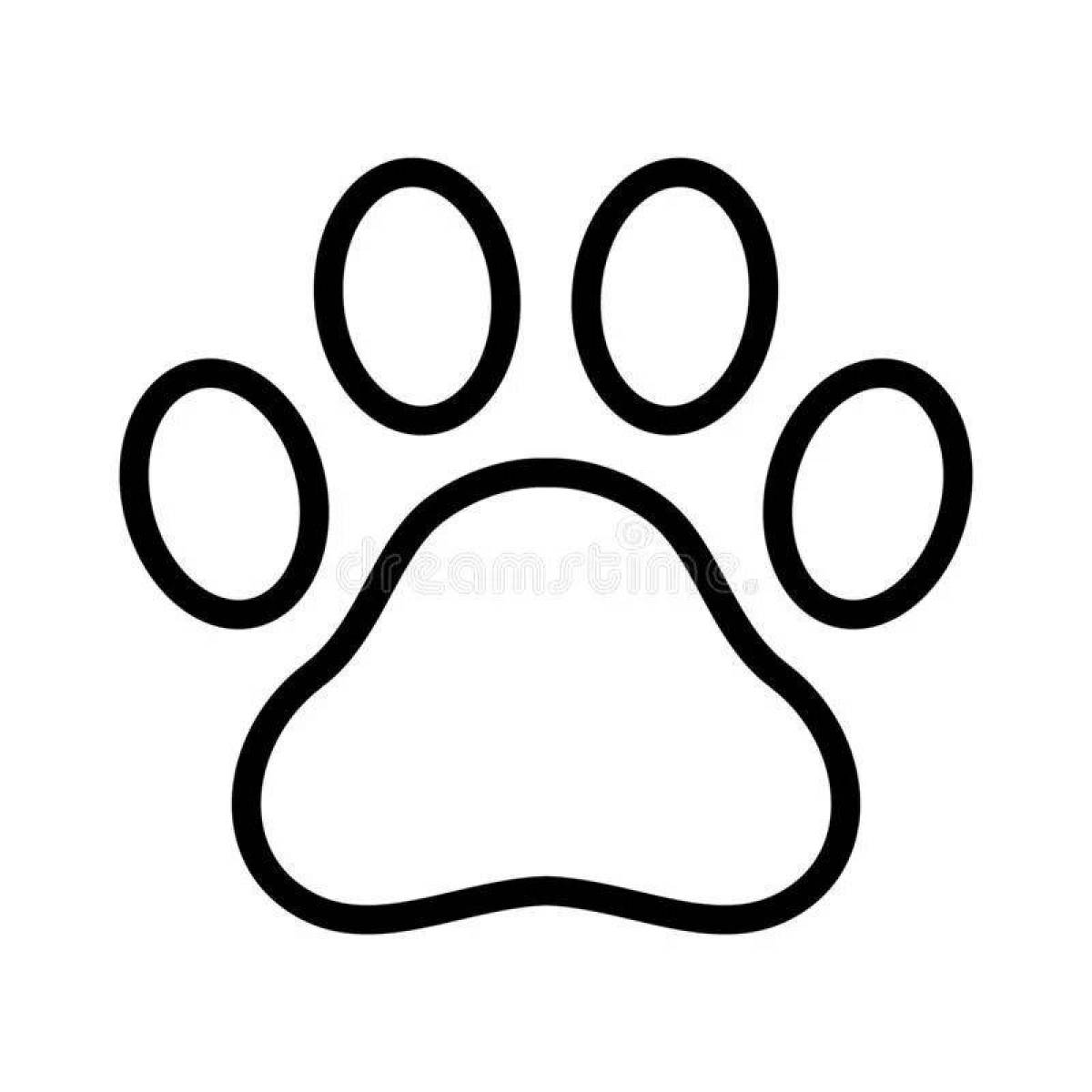 Playful cat paw coloring page