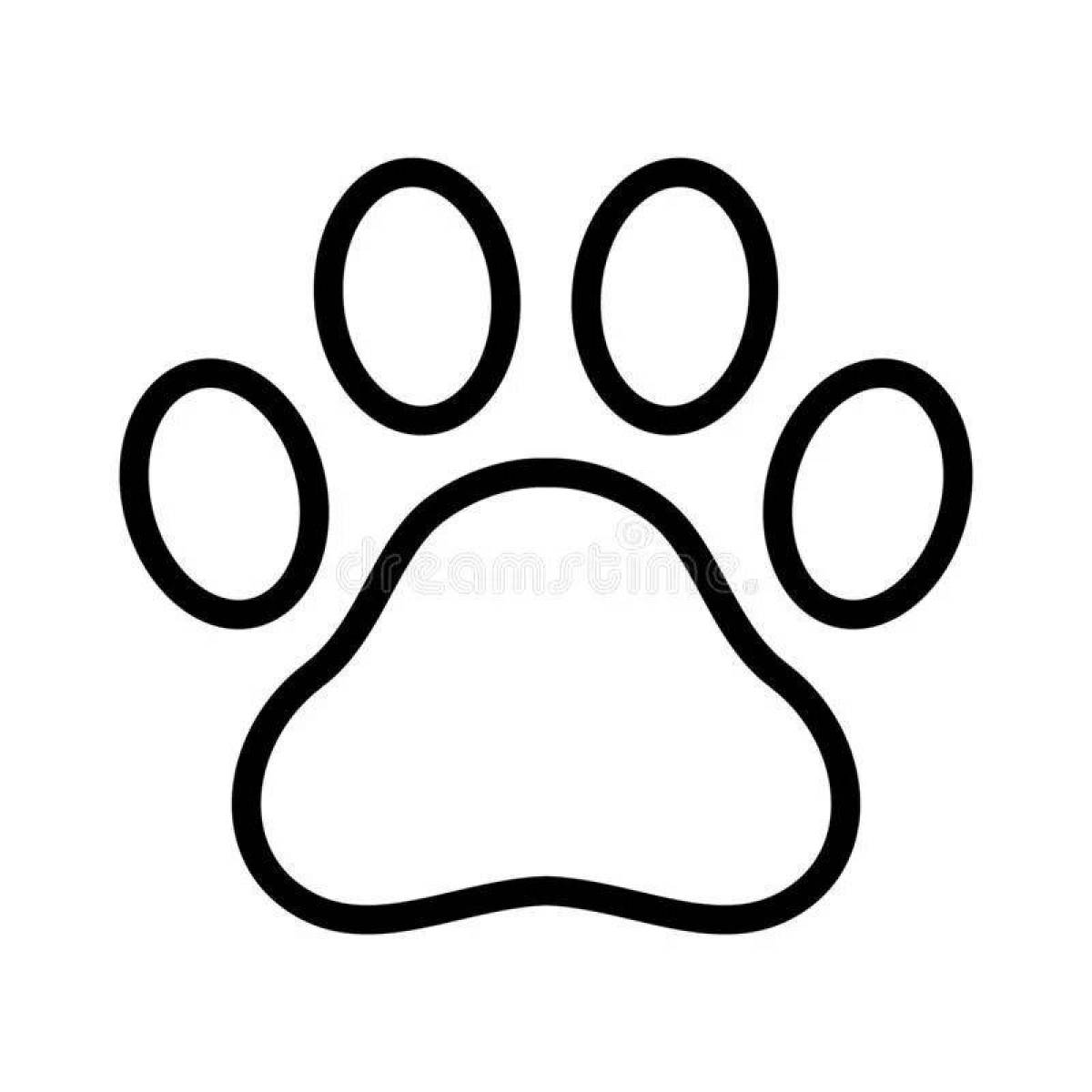 Playful cat paw coloring page