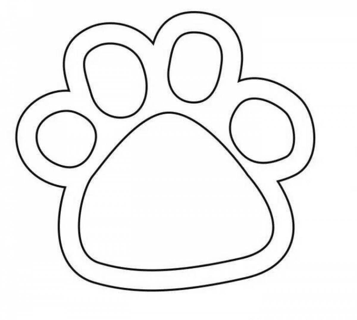 Adorable cat paw coloring page