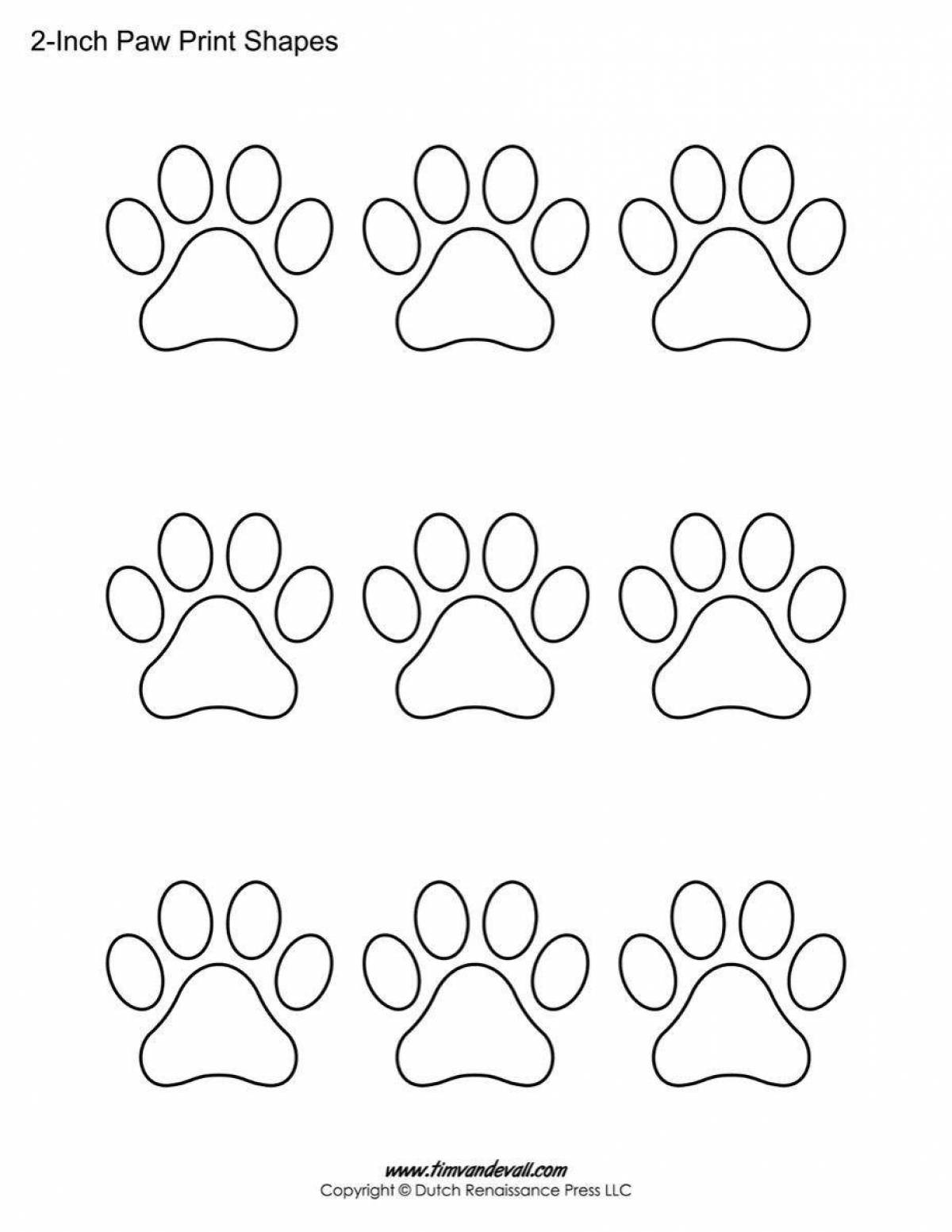 Cute cat paw coloring page
