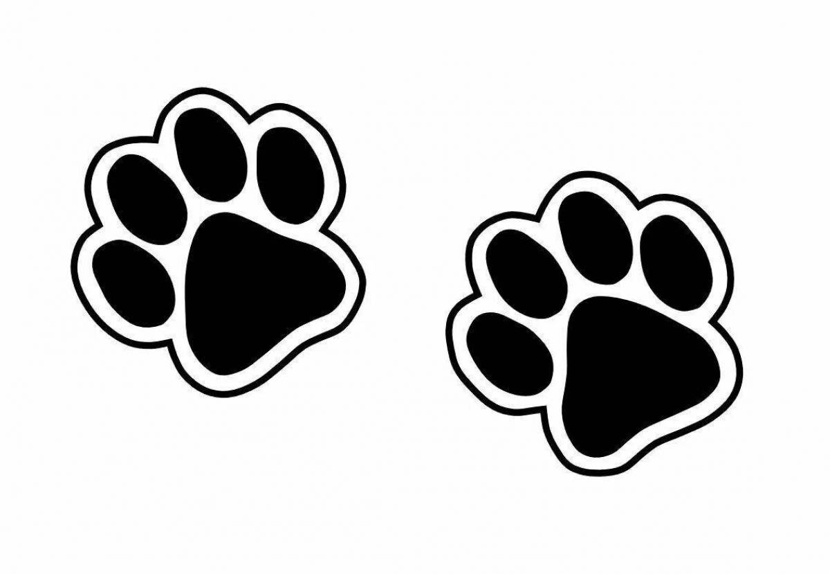 Fancy cat paw coloring page