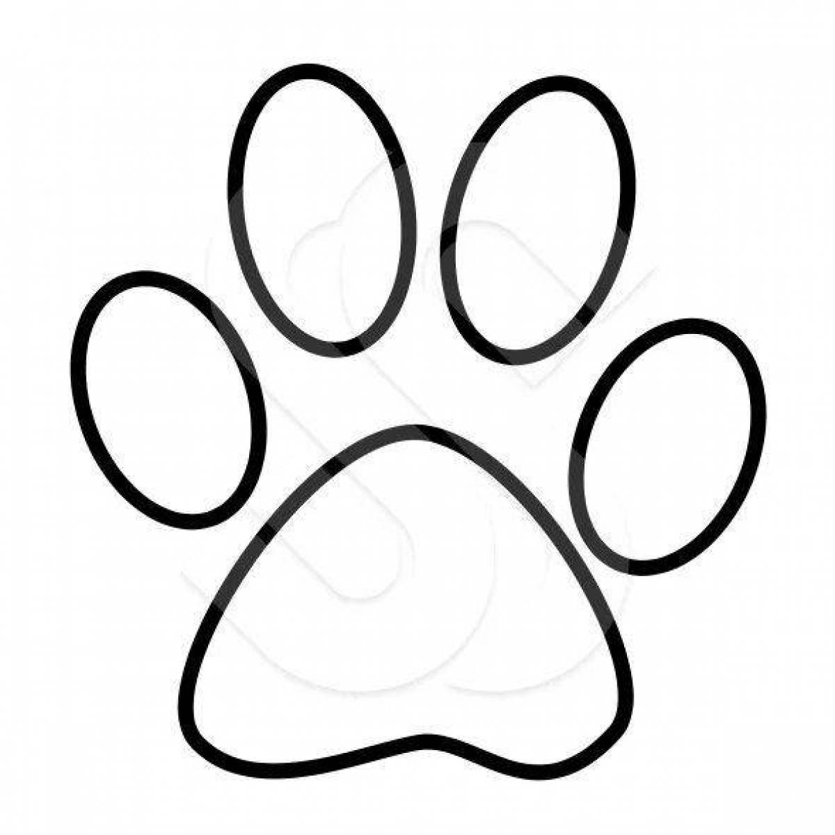 Fancy cat paw coloring page