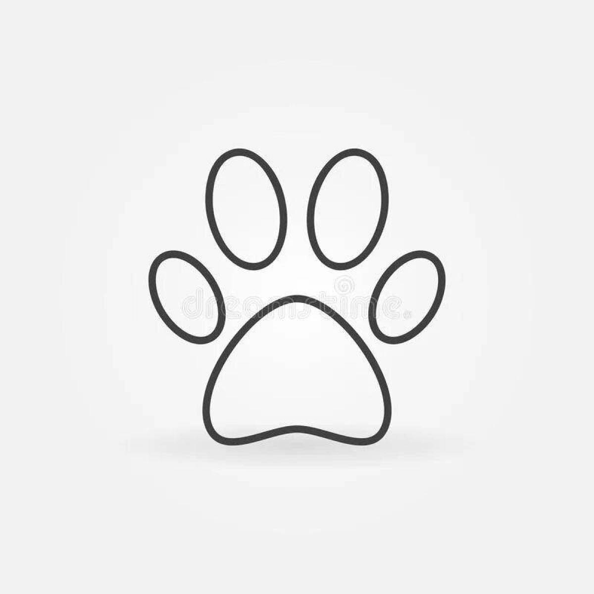 Rampant cat's paw coloring page