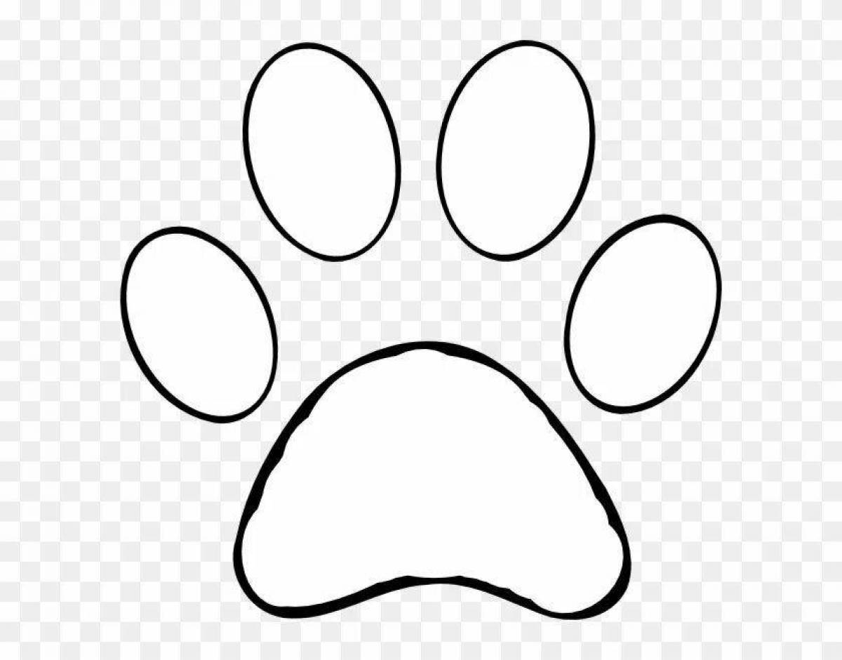 Coloring page dazzling cat paw