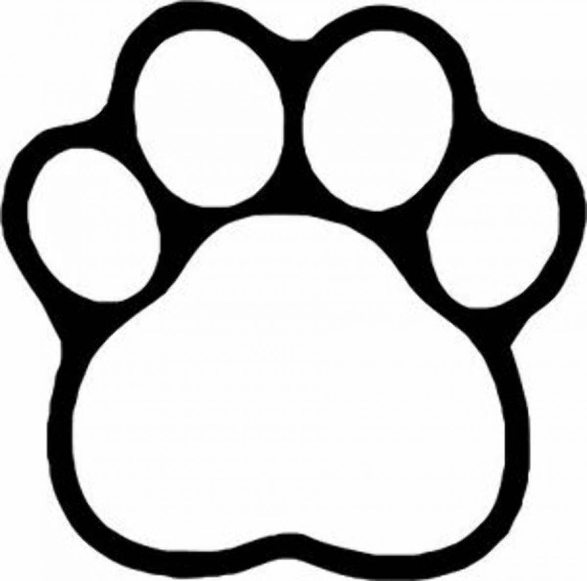 Coloring elegant cat paw