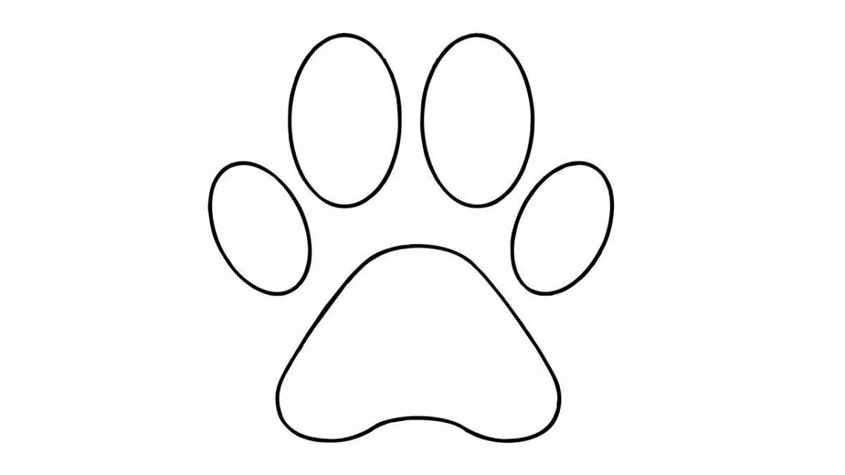 Coloring page stylish cat paw