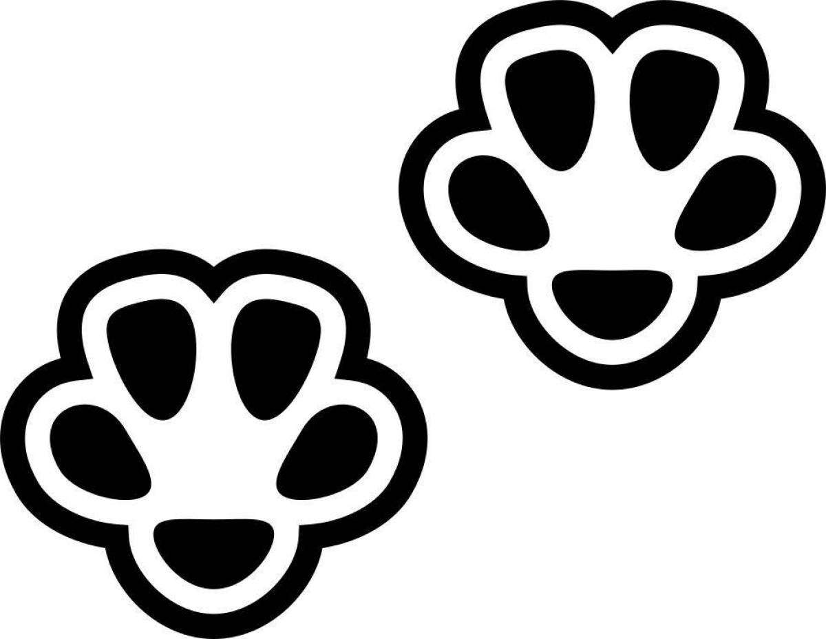 Fashion cat paw coloring page