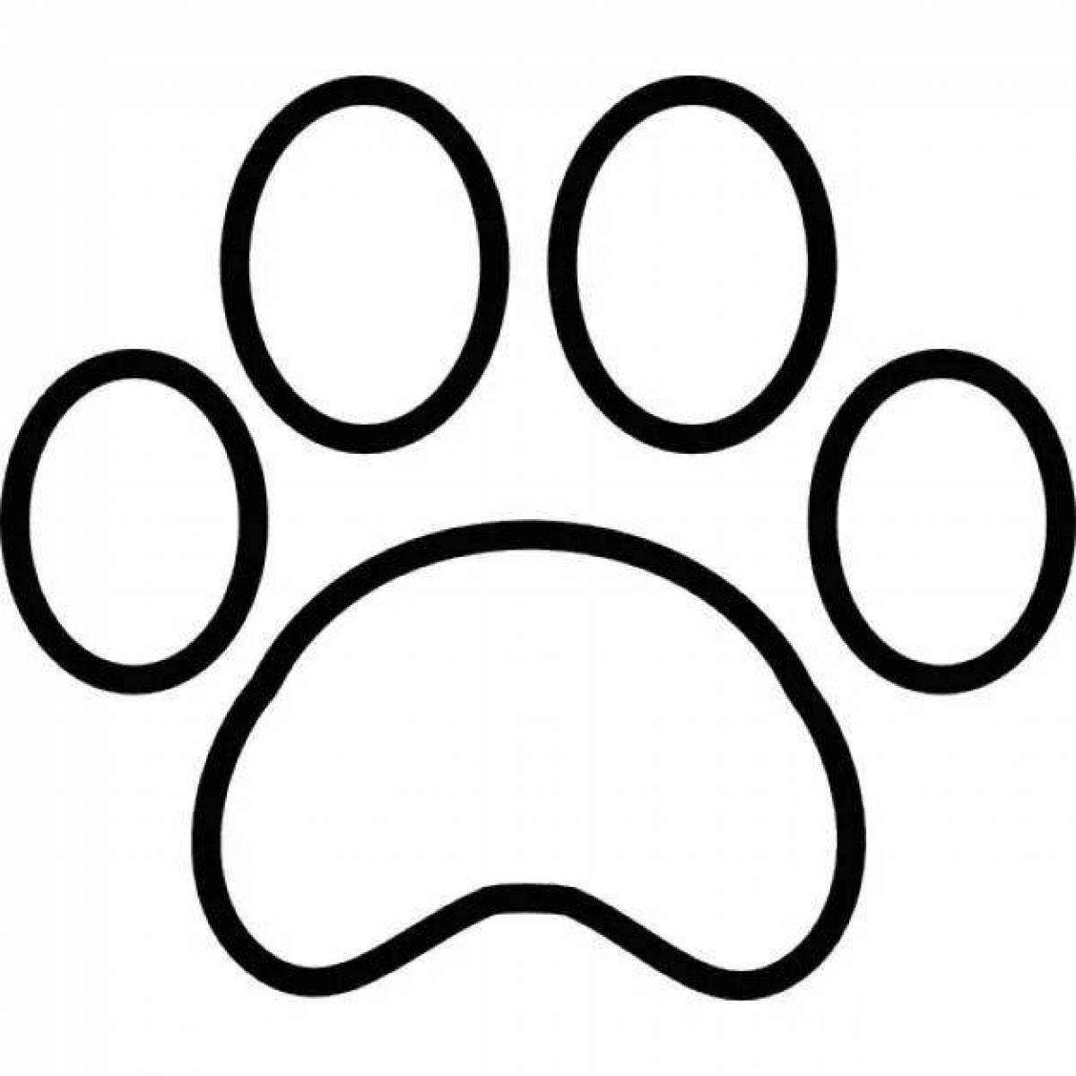 Modern cat's paw coloring page