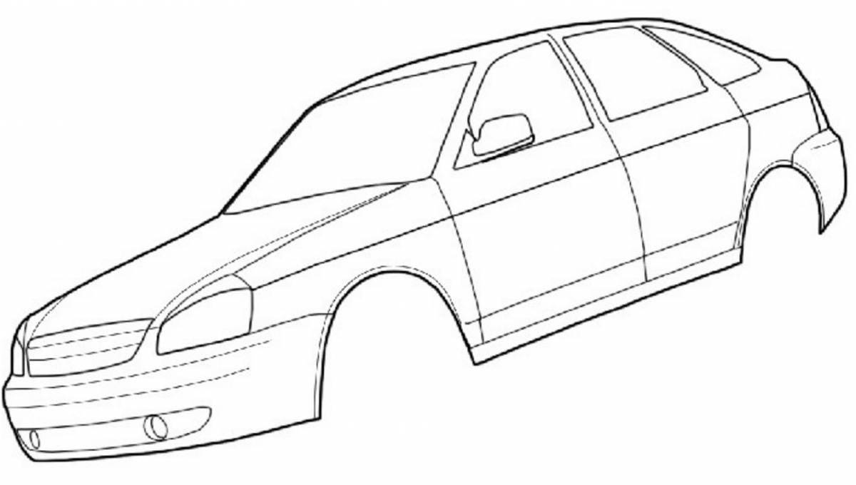 Exciting prior car coloring page