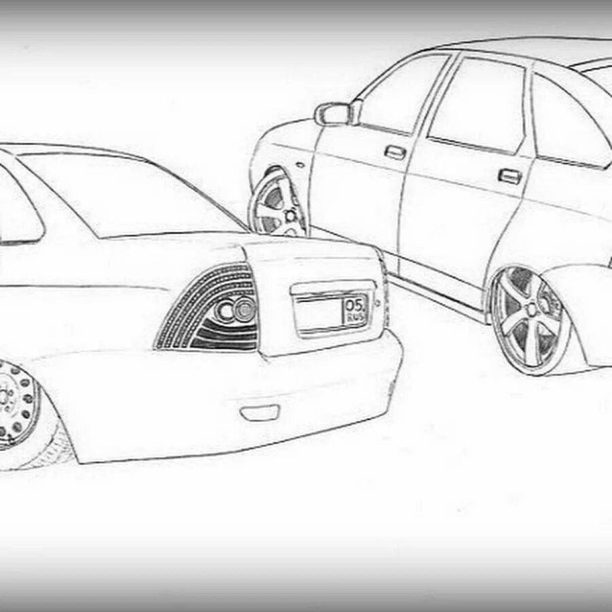 Prior car live coloring page