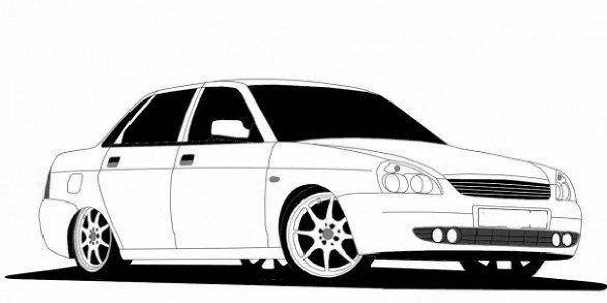 Dynamic prior car coloring page