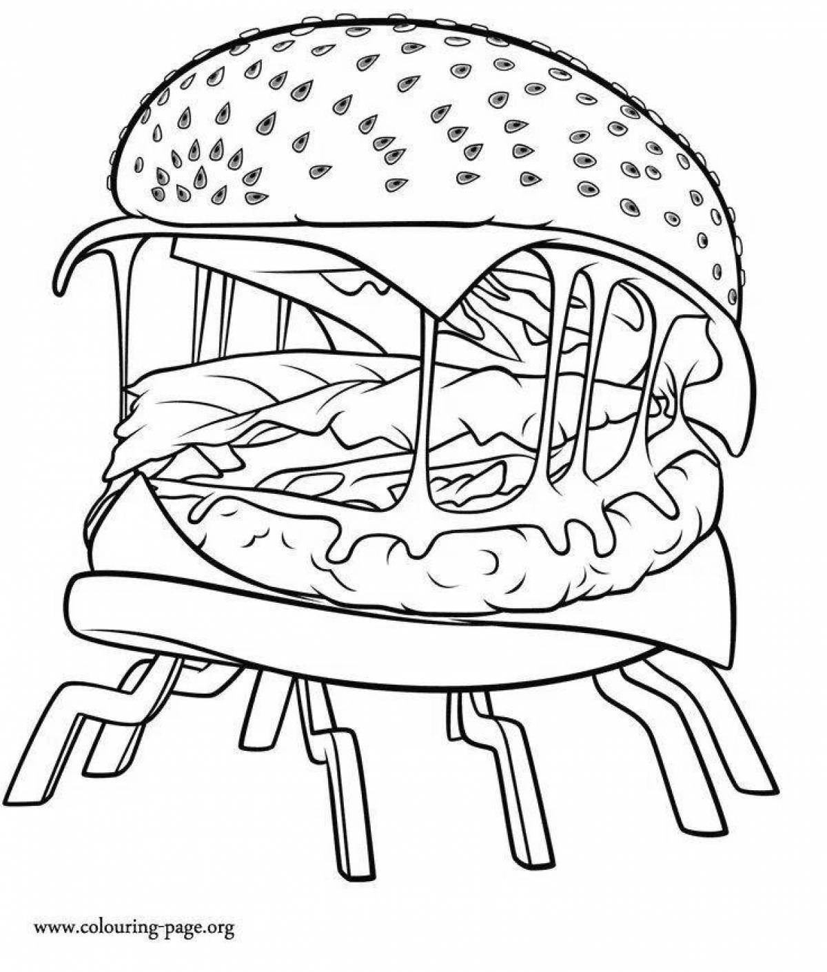 Раскраска Бургеры Распечатать