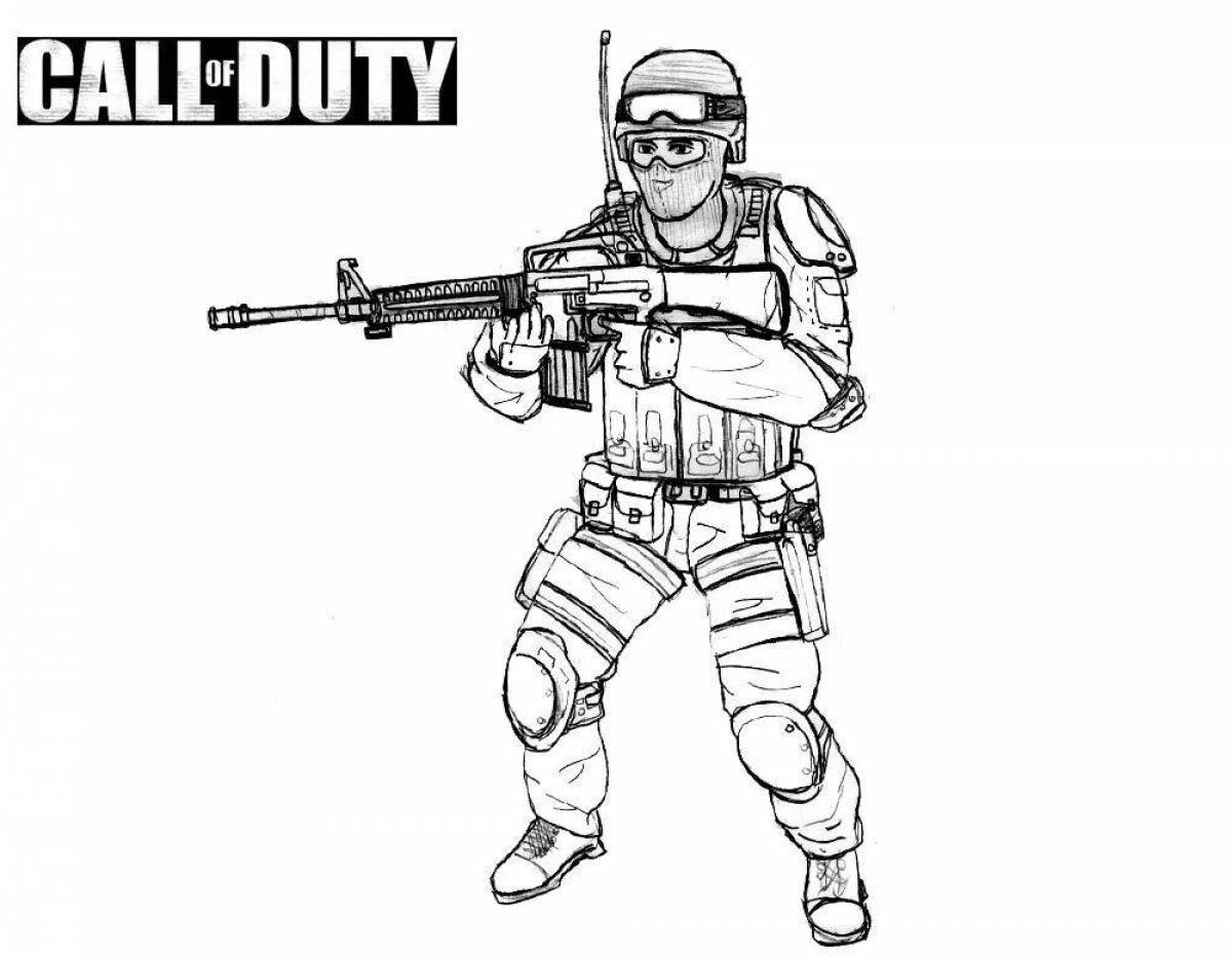 Раскраски из Call of Duty оружие
